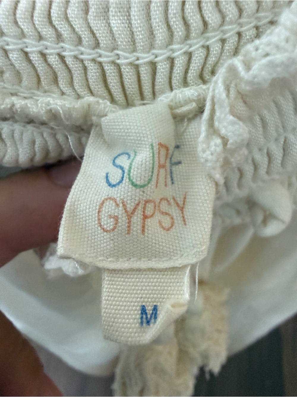 Surf Gypsy Cream Wide-Leg Pants with Tassel Detail - Picture 5 of 5